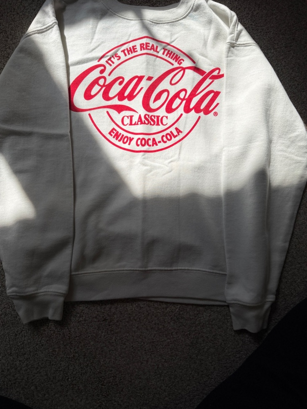 Coca Cola White Crewneck with Bold Red Logo